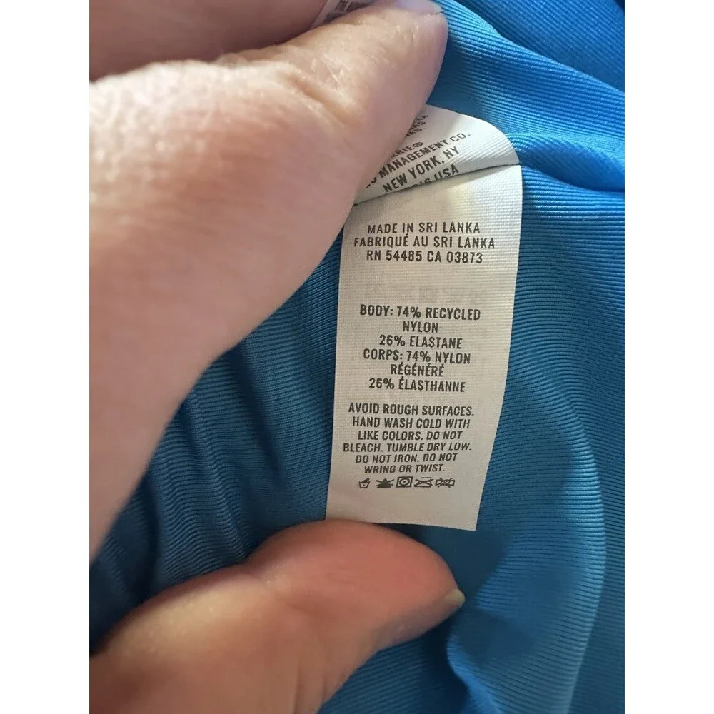 NWT Aerie Women's XL Blue Wide Rib Henley Cheeky One Piece Swimsuit NEW $54